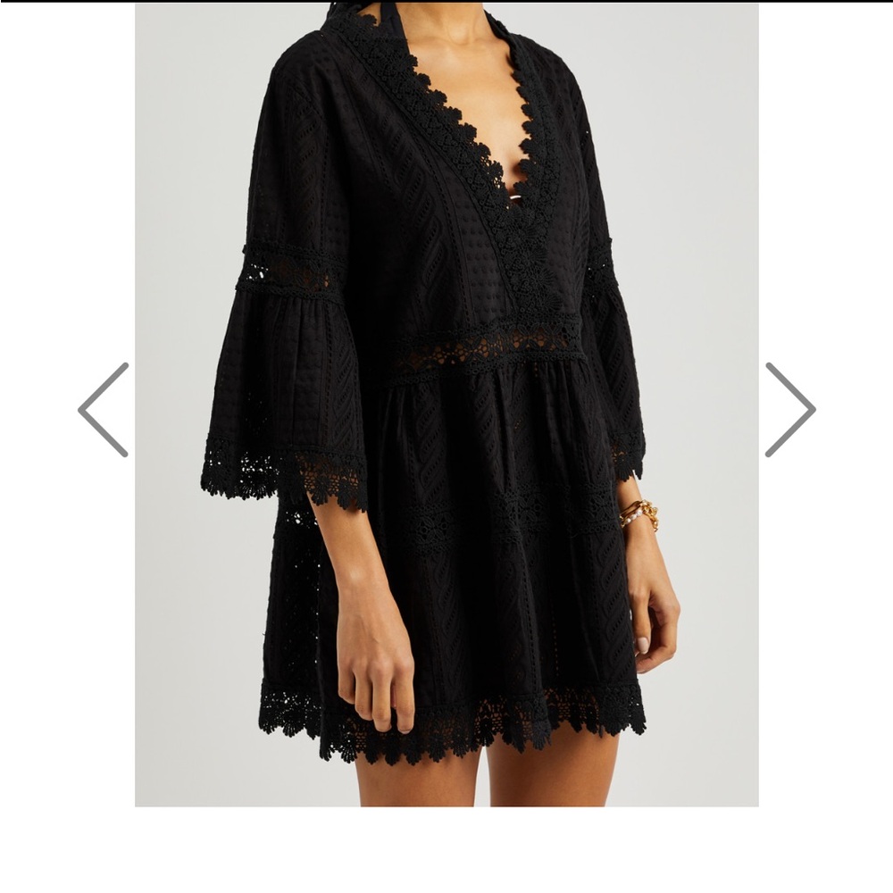 MELISSA ODABASH Victoria broderie-anglaise cotton kaftan size XS